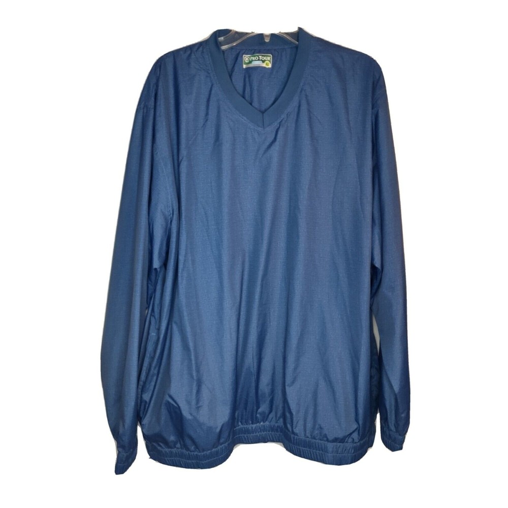 NWT PRO TOUR COOLPLAY PEACOAT MENS GOLF PULLOVER WINDBREAKER JACKET XL BLUE